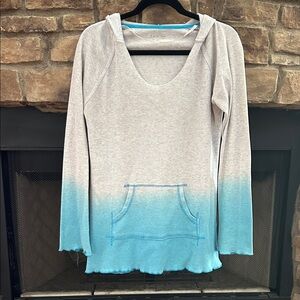 Calvin Klein Performance Gray and Blue Ombre Hoodie. Small